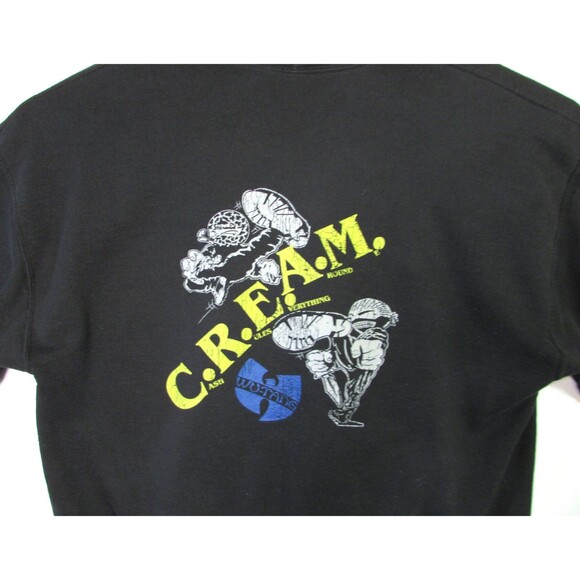 Wu Tang Clan Hoodie Mens Med/Large CREAM Dollar Bill Hip Hop Rap Pullover - Picture 5 of 15